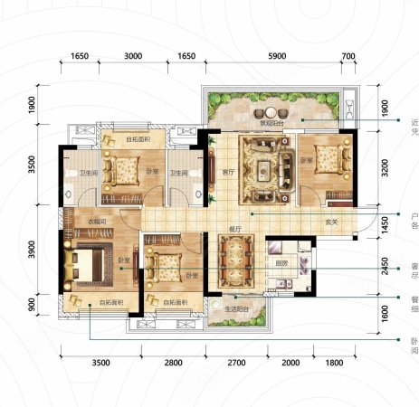 阳光城文澜府4室2厅2卫116㎡南北72万