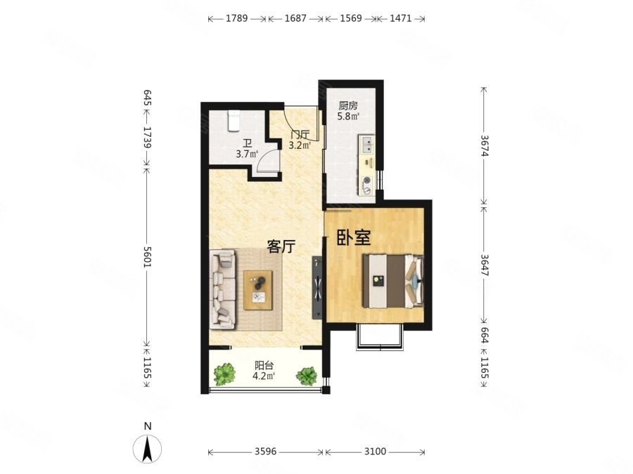 地铁口胸科医院对过260医院精装一室一厅中高楼层