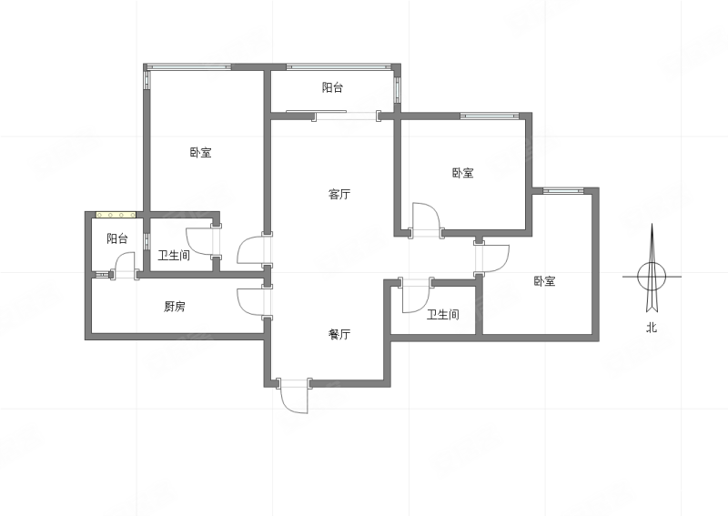 龙湖公园时光3室2厅2卫98.97㎡北125.5万