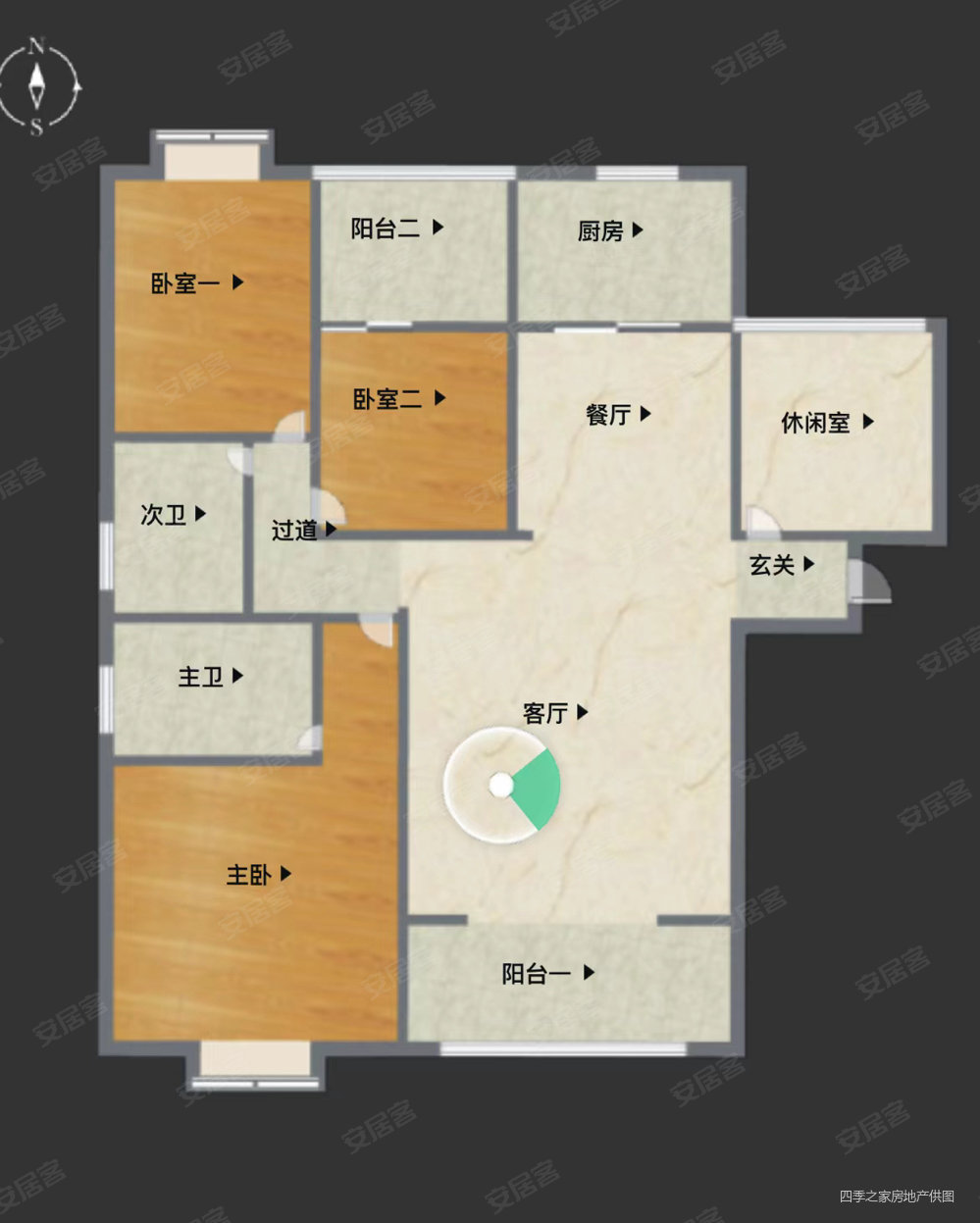 世纪涛岸3室2厅2卫117㎡南北60万