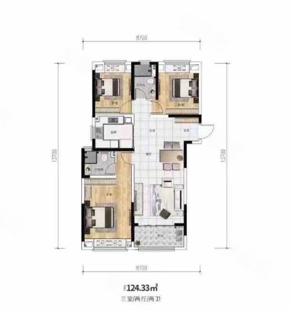 保利香颂3室2厅2卫123.84㎡南175万