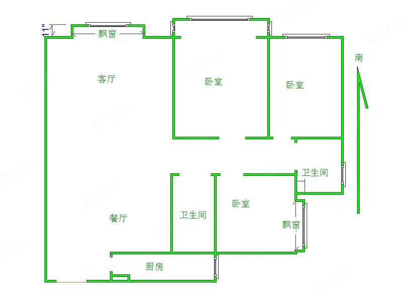 保定热电厂第一生活区3室2厅2卫131㎡南北107.8万