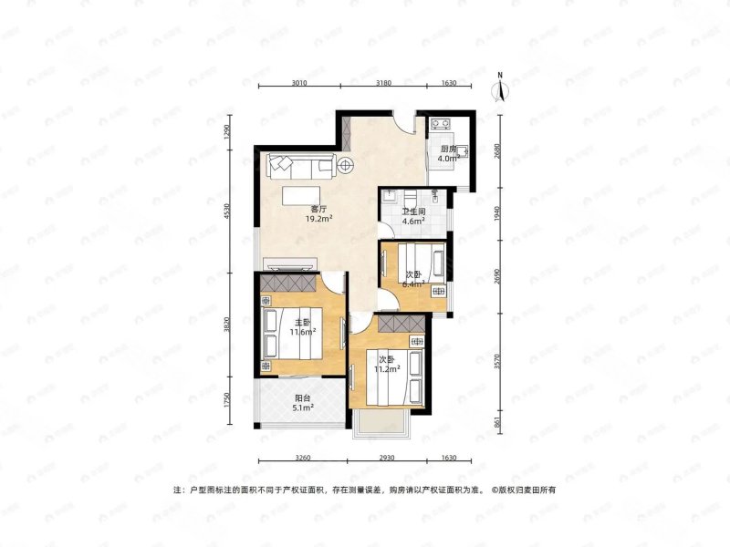 江厦小区3室1厅1卫89㎡南149万