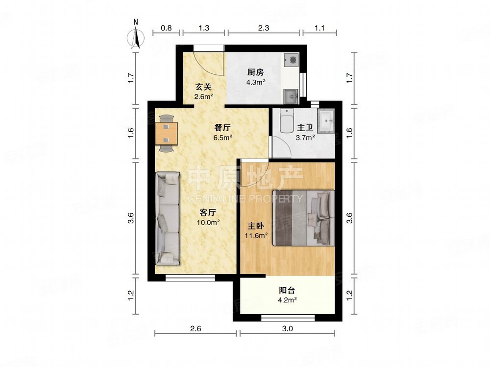 黄山锦庭1室2厅1卫64.35㎡南428万