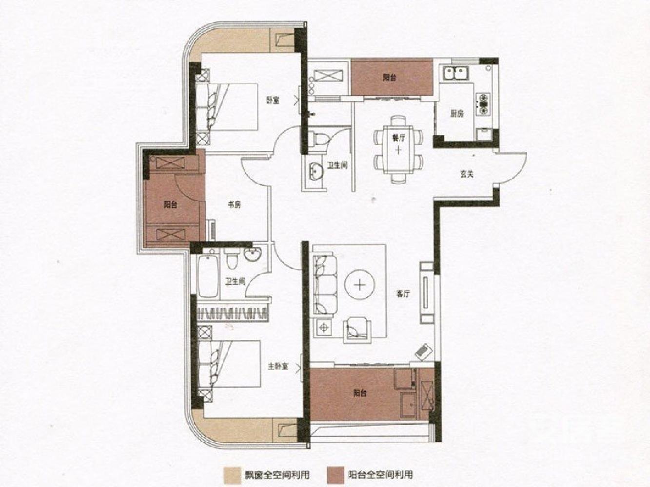 融信白宫3室2厅2卫118.32㎡南北310万