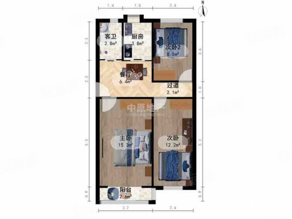 万寿路电信宿舍3室1厅1卫69.1㎡南北630万