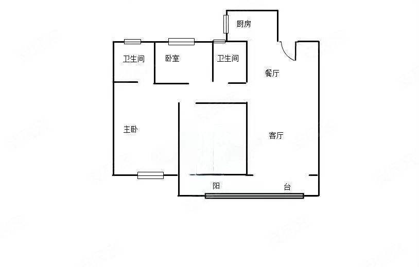 龙腾天宸(商住楼)3室2厅2卫95.62㎡南北139万