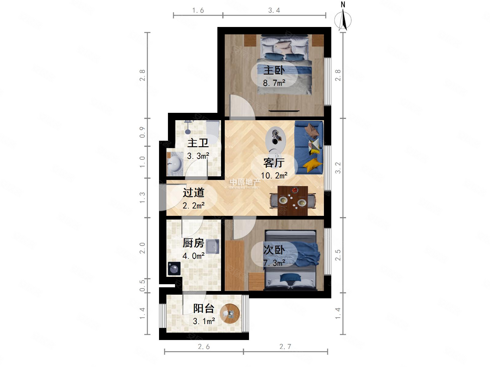 东惠家园2室1厅1卫62.45㎡南北109万