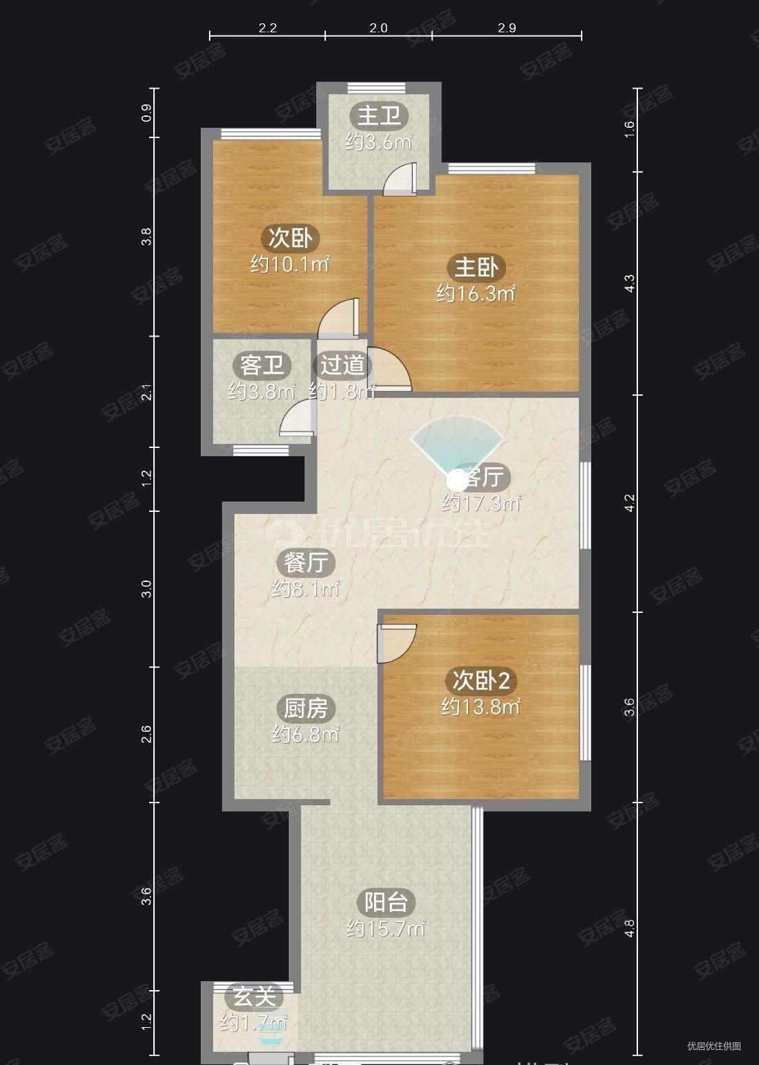 碧水山庄3室2厅2卫111.95㎡南38万