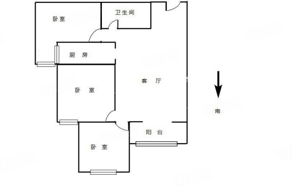 龙湖水晶郦城3室2厅1卫87㎡南105万