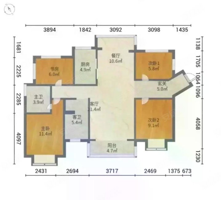 新华联广场高层观景 4居 户型方正 亲自看过此房