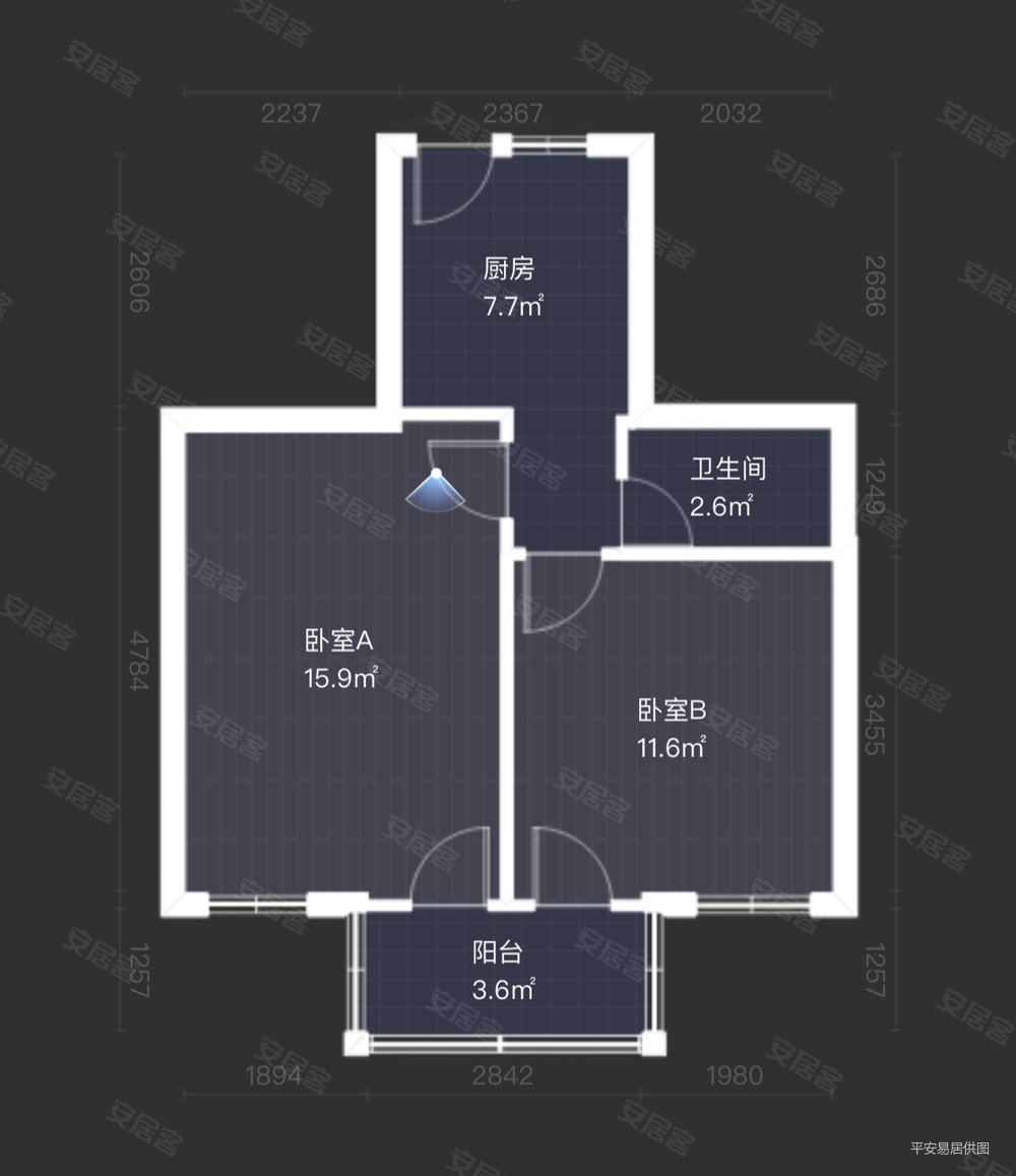 湖滨小区(鹿城)2室1厅1卫58㎡南北87万