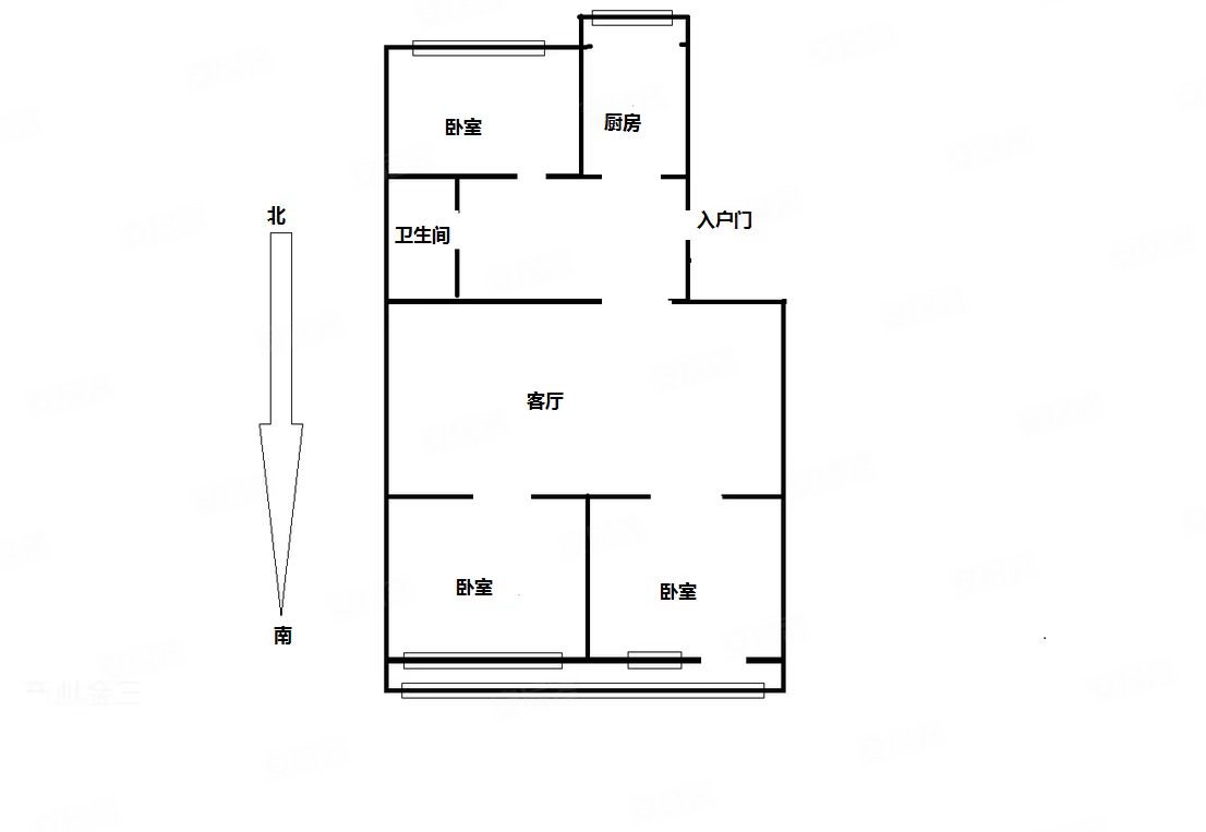 行宫东区3室2厅1卫85.02㎡南北158万