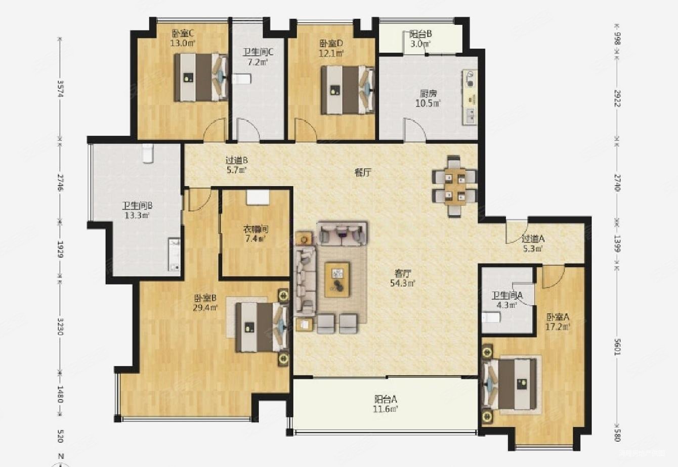 翡丽甲第3600各付带子母双车位高区4房非诚勿扰