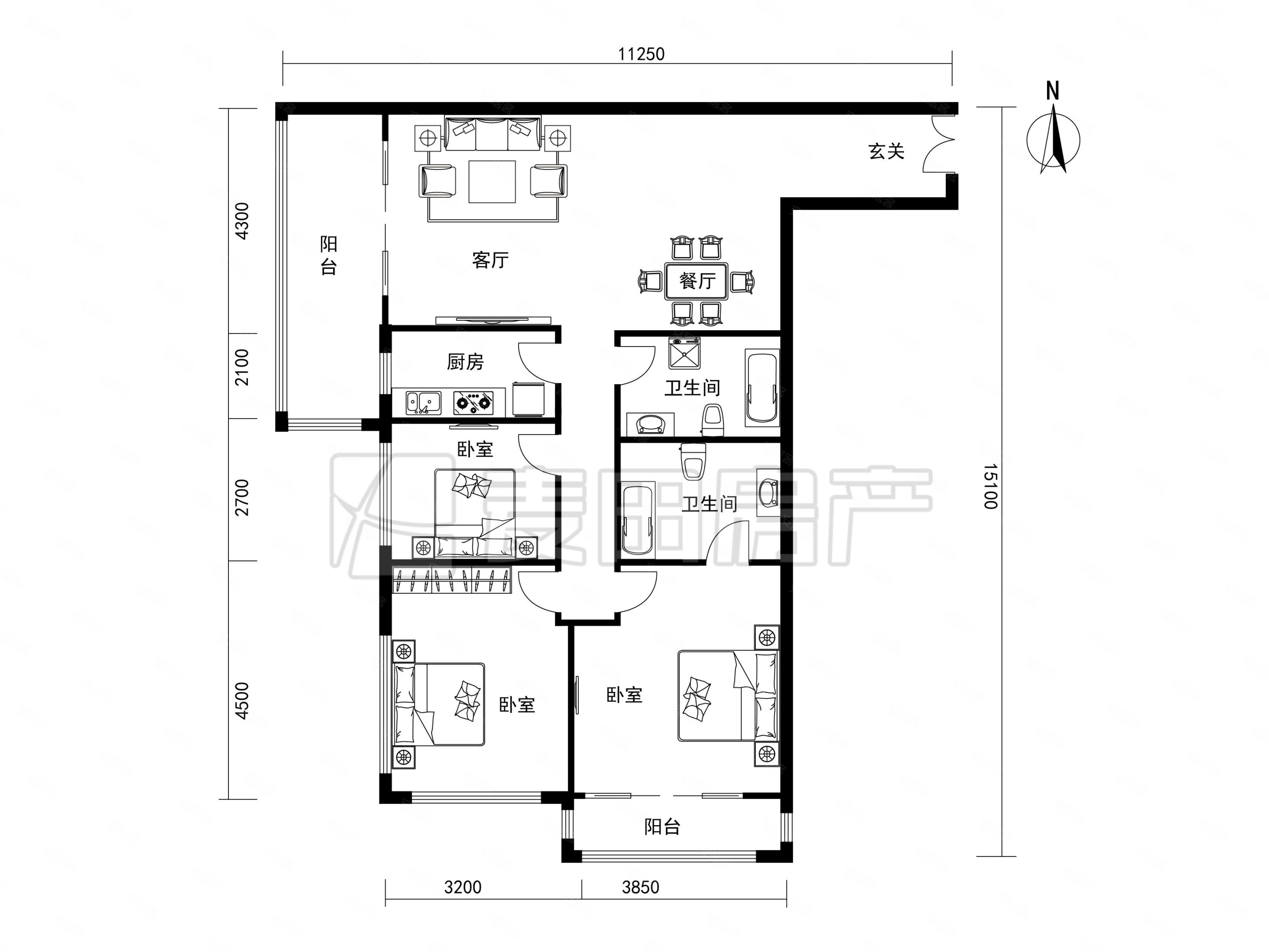 百环家园3室2厅2卫139㎡西810万