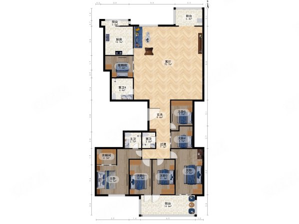 缘溪堂6室2厅3卫325.68㎡南北3800万