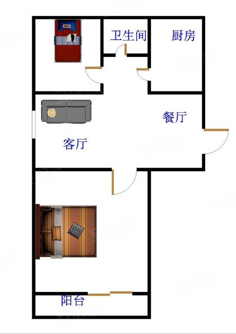 凤凰国际2室2厅1卫88㎡南北129万