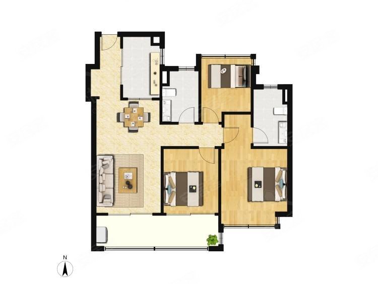 通济街海乐城旁 徐园东村 3房2卫精装修 位置户型好随时看房