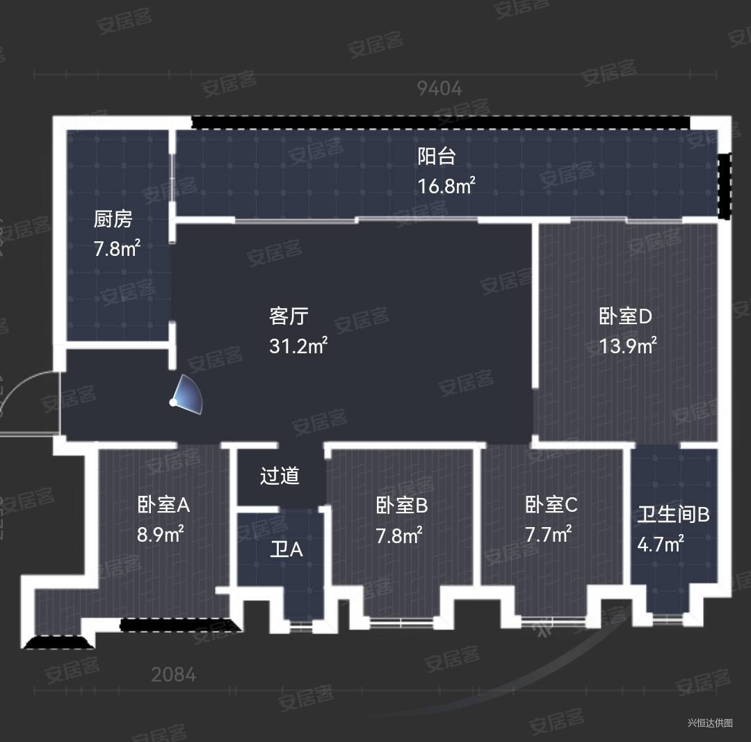 龙湖天曜4室2厅2卫120㎡南北133万