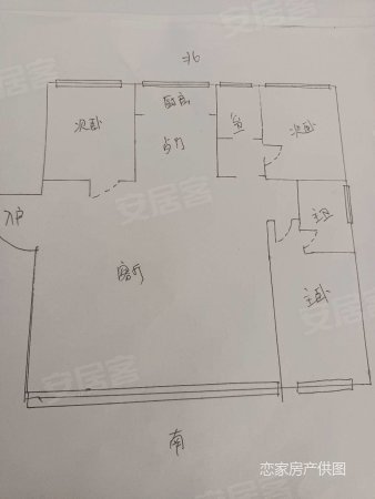 凤麟苑3室2厅2卫128㎡南北84万