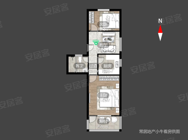 红梅东村2室1厅1卫59.93㎡南45万