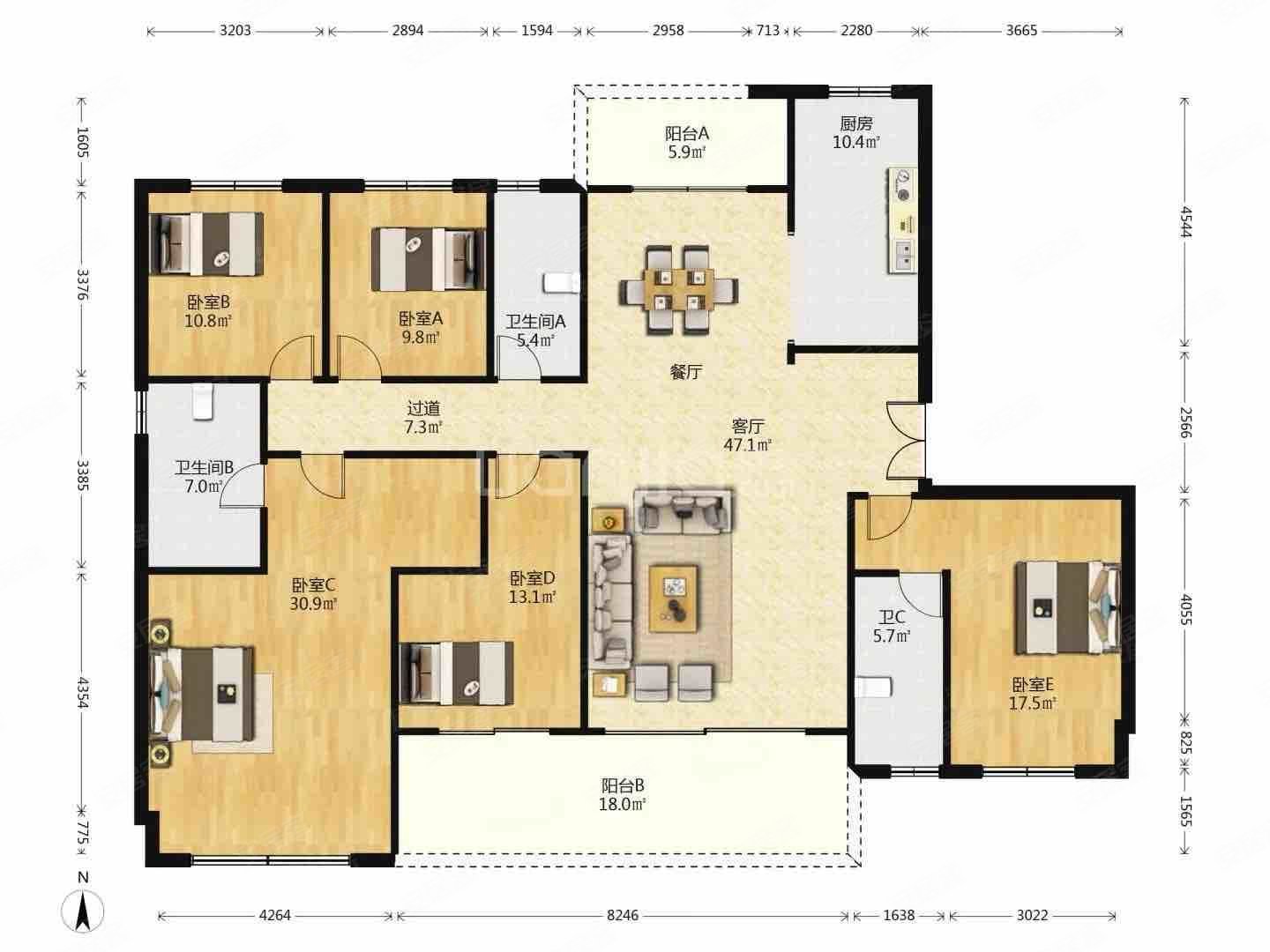 好楼层,碧桂园玖锦台二手房,300万,5室2厅,3卫,230平米-洛阳安居客