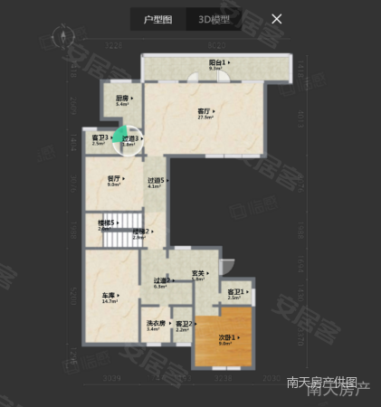 宁兴城市花园(别墅)6室3厅5卫375㎡南北2800万