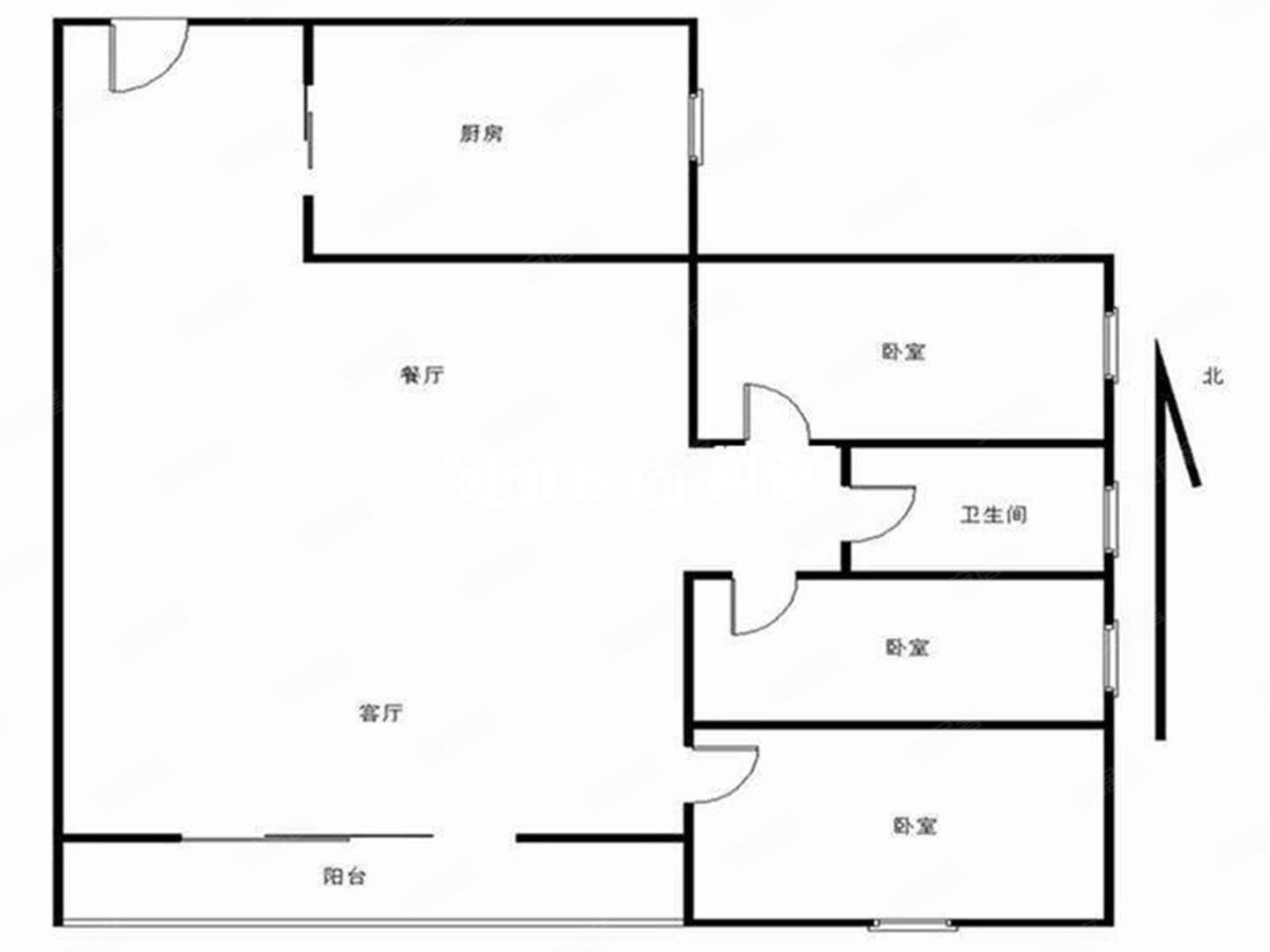 万科城三期高层小三房 视野好 户型方正