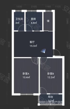 柯福小区2室1厅1卫65㎡南105万