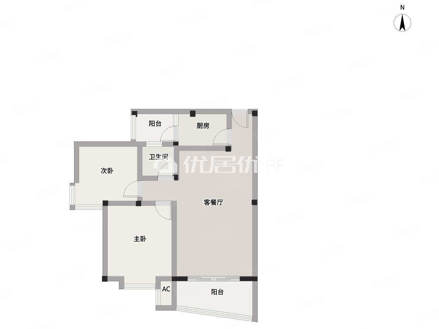 东城美景2室2厅1卫77.9㎡南北41万