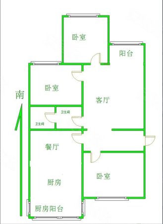 八达岭小区3室1厅1卫107㎡南北95万