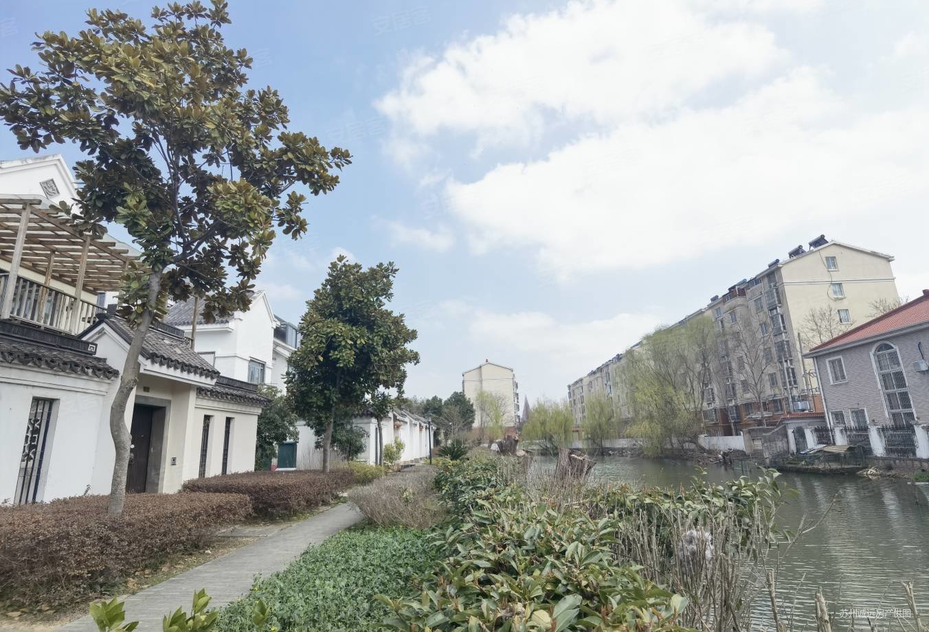 甪直中心港岛花园别墅南进门南花园南临河全明地下室精装诚心出售