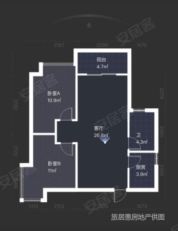 置地御海公馆2室2厅1卫81.52㎡南115万