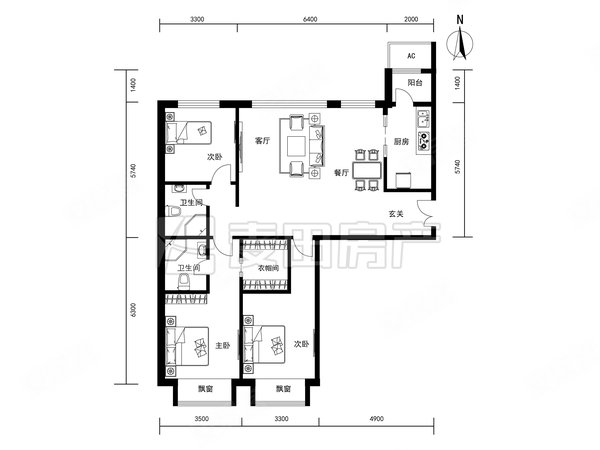 【多图】润泽公馆,北苑租房,润泽公馆 厅北观景房 景色非常好 3室2厅