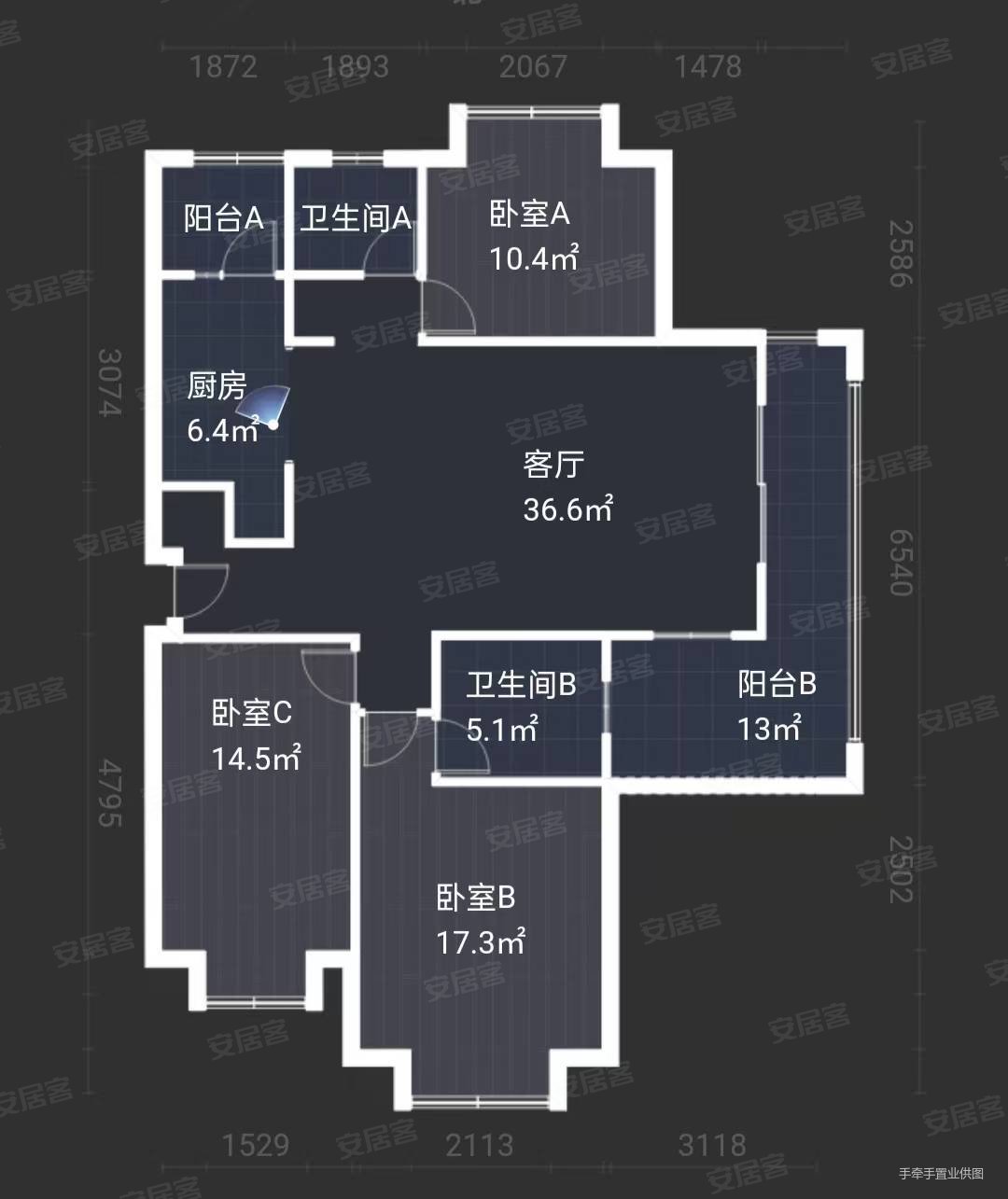天华硅谷大三房,靠近大门口,采光好