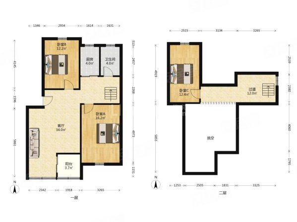圣湖小区 顶楼复式 实用100平    看房方便