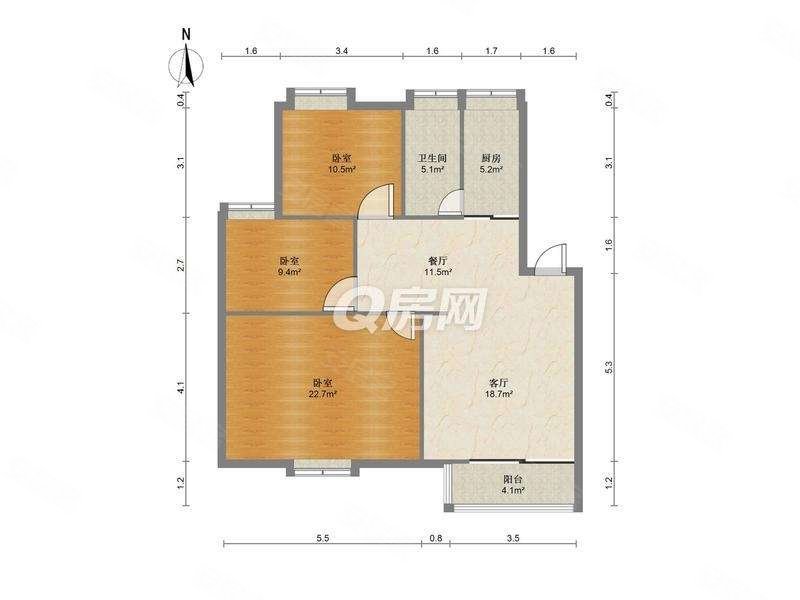 蛟湖路32号小区3室2厅1卫100㎡南北460万