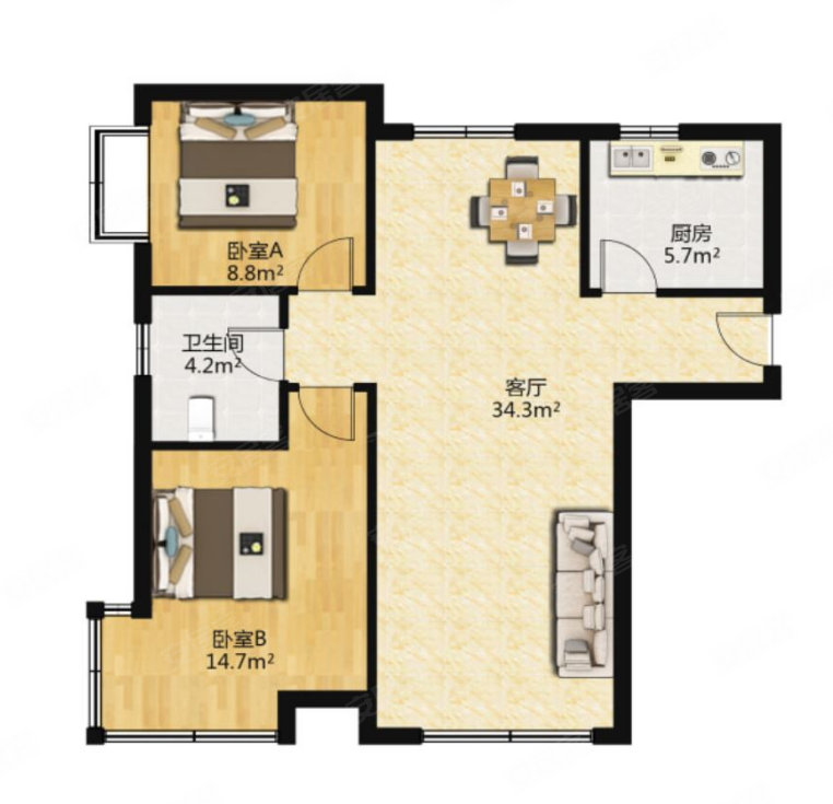 0建投凤凰城,次新小区,南北卧采光格局好,全明户型.