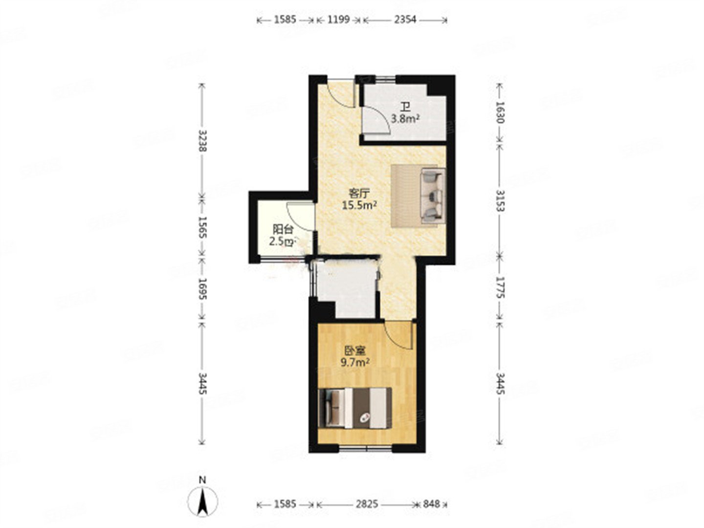 金象泰温馨家园1室1厅1卫50㎡南48万