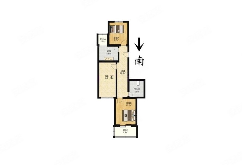 润杰经典创新园2室1厅1卫83.19㎡南北235万