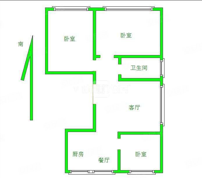 百合花园(红山)3室1厅1卫105㎡南北68万