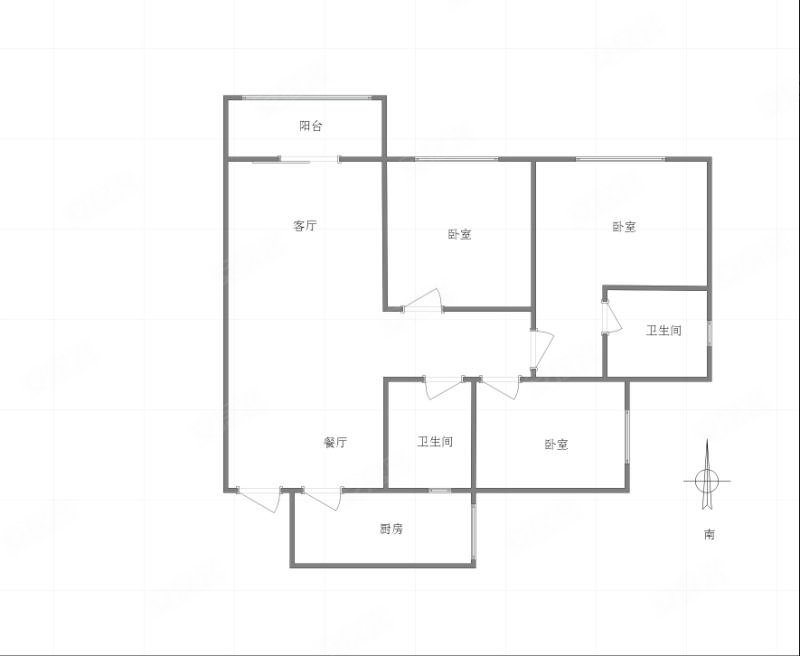 皓月港湾3室2厅2卫107.73㎡东63万