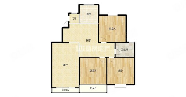 润城东方3室2厅1卫115.46㎡南北120万