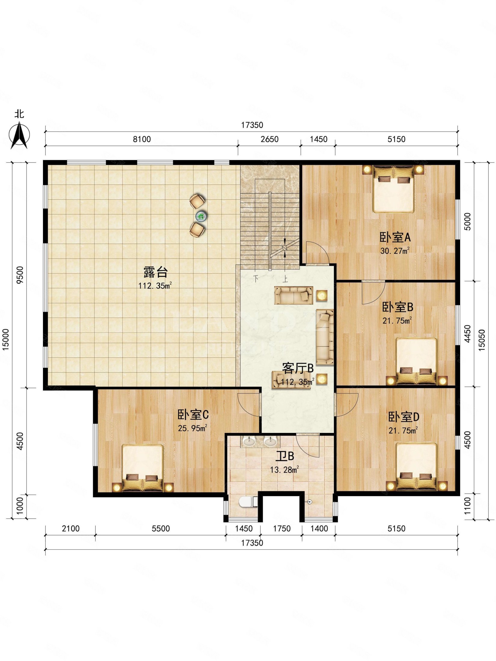 青青山庄5室2厅3卫339㎡南北3500万