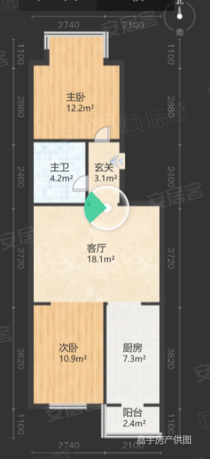 松林小区2室1厅1卫70㎡南北25.6万