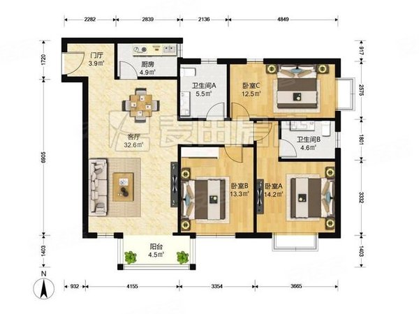 【多图】远洋山水(北区),八宝山租房,3室2厅 远洋山水(北区),石景山