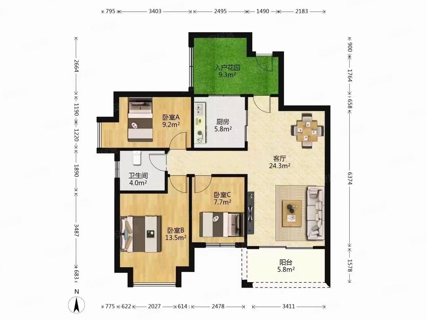 凤馨苑 南向三房高层 保养好 业主诚意出售