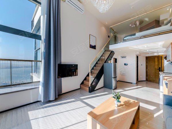 青岛黄岛薛家岛恒大金沙滩(商住楼)精装loft套一公寓可月付无中介出租