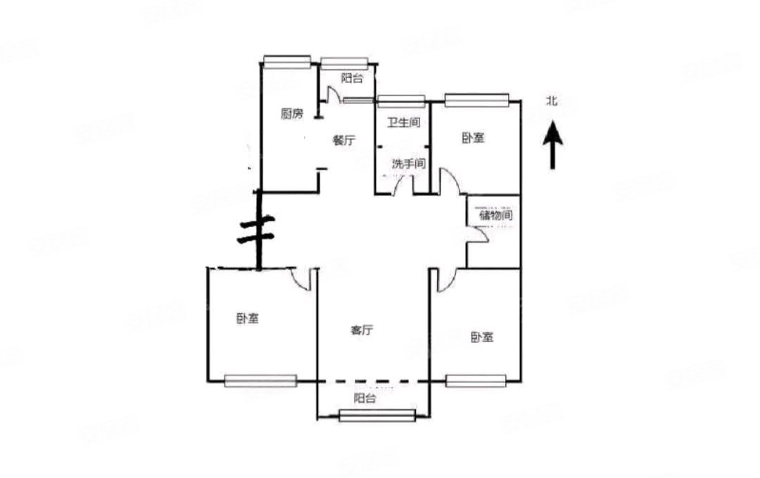 西城好房子静山花园精装短住大三室南北通透户型
