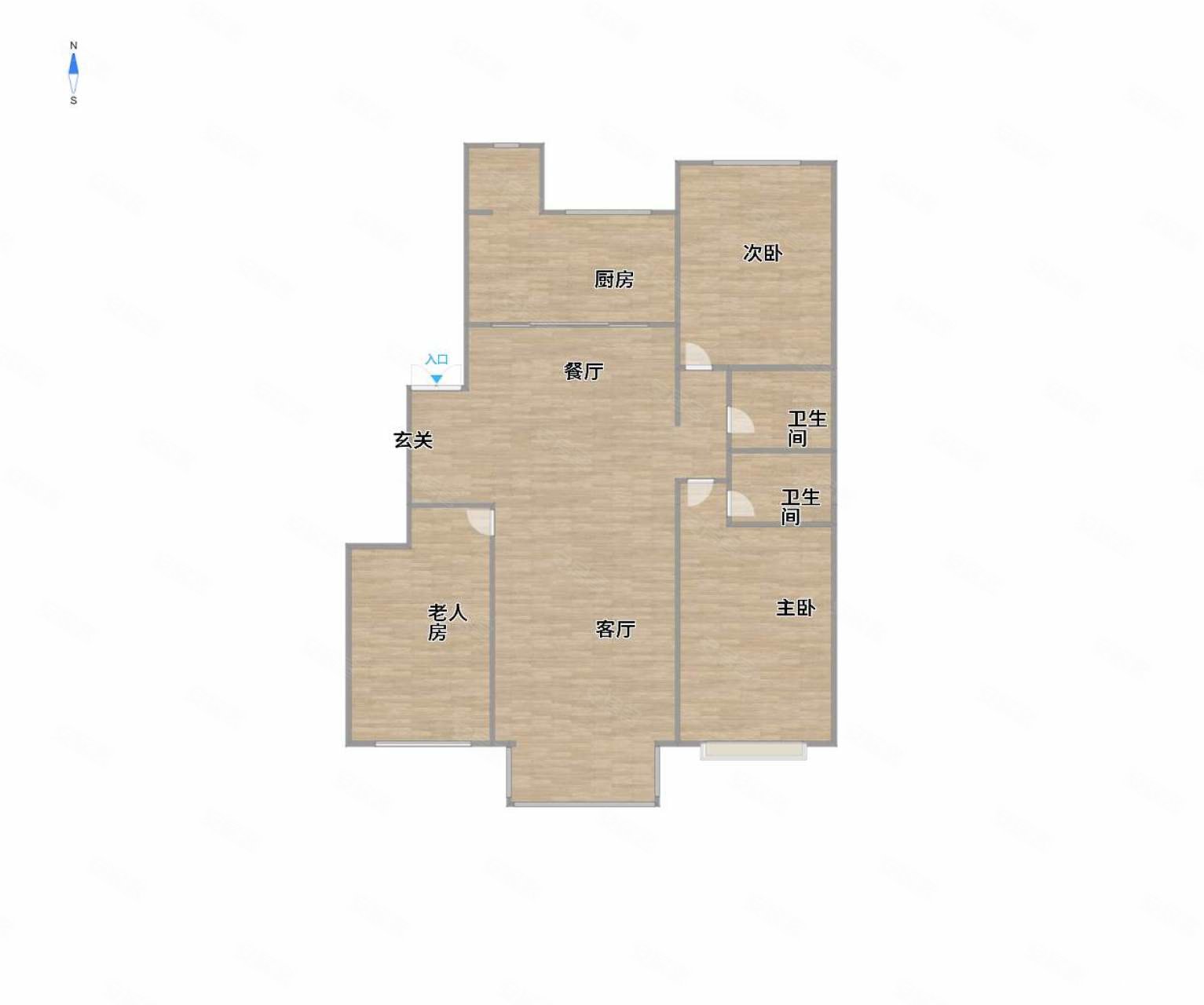 首城汇景湾(南区)3室3厅3卫130.76㎡南北260万
